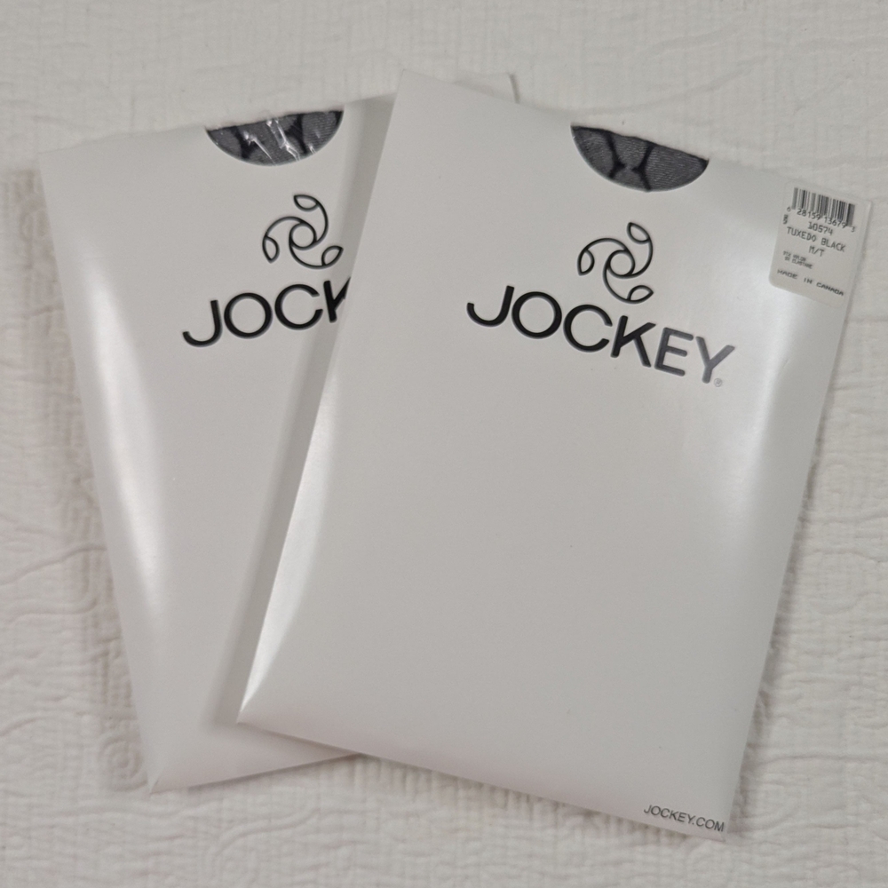 Jockey Pantyhose/Tights Tuxedo Black  Print Women's M/T VTG NWT (Lot 2)‎